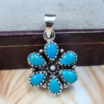 Kingman Turquoise 1" 925 Sterling Silver Pendant (REXT167-30)
