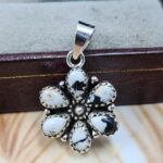 White Buffalo Turquoise 1" 925 Sterling Silver Pendant (REXT167-31)