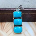 Kingman Turquoise 1.25" 925 Sterling Silver Pendant (REXT167-77)