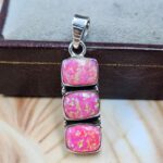 Hot Pink Aurora Opal 1.25" 925 Sterling Silver Pendant (REXT167-78)