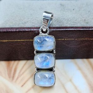 Rainbow Moonstone 1.25" 925 Sterling Silver Pendant (REXT167-82)