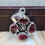 Red Rose Dahlia 1" 925 Sterling Silver Pendant (REXT167-49)