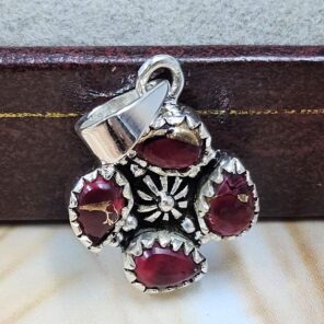 Red Rose Dahlia 1" 925 Sterling Silver Pendant (REXT167-49)