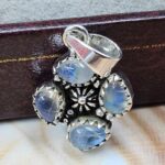 Rainbow Moonstone 1" 925 Sterling Silver Pendant (REXT167-53)