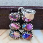 Pink Dahlia Turquoise 1" 925 Sterling Silver Pendant (REXT167-44)