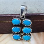 Kingman Turquoise 1" 925 Sterling Silver Pendant (REXT167-45)