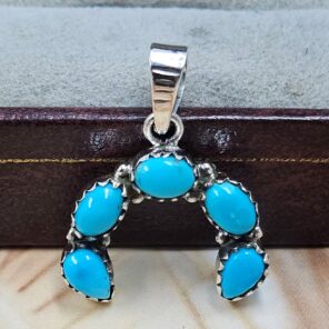 Kingman Turquoise 1" 925 Sterling Silver Pendant (REXT167-57)