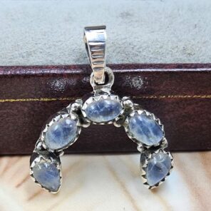 Rainbow Moonstone 1" 925 Sterling Silver Pendant (REXT167-59)