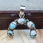 Cotton Candy Turquoise 1" 925 Sterling Silver Pendant (REXT167-60)