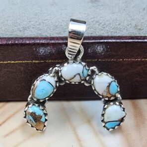 Cotton Candy Turquoise 1" 925 Sterling Silver Pendant (REXT167-60)