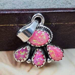 Hot Pink Aurora Opal 1" 925 Sterling Silver Pendant (REXT167-5)