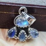 Rainbow Moonstone 1" 925 Sterling Silver Pendant (REXT167-6)