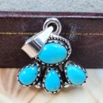 Kingman Turquoise 1" 925 Sterling Silver Pendant (REXT167-7)