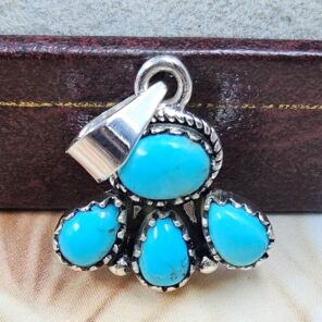 Kingman Turquoise 1" 925 Sterling Silver Pendant (REXT167-7)