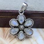 Rainbow Moonstone 1" 925 Sterling Silver Pendant (REXT167-41)