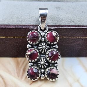 Red Rose Dahlia 1" 925 Sterling Silver Pendant (REXT167-21)