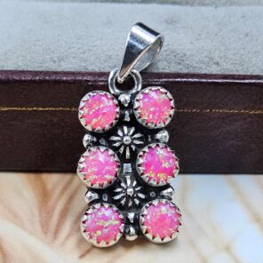 Hot Pink Aurora Opal 1" 925 Sterling Silver Pendant (REXT167-24)