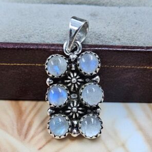 Rainbow Moonstone 1" 925 Sterling Silver Pendant (REXT167-23)