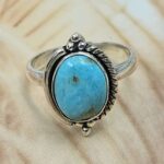 White Water Turquoise Size US 6 925 Sterling Silver Ring (REXT8-271)