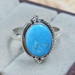 White Water Turquoise Size US 7 925 Sterling Silver Ring (REXT8-272)