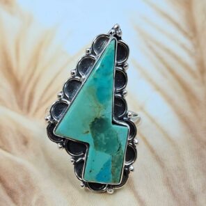 Kingman Turquoise 925 Sterling Silver Ring (RS9-337)
