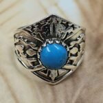 Kingman Turquoise 925 Sterling Silver Ring (REXT97-14)