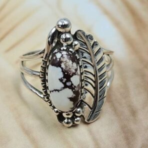 White Buffalo Turquoise 925 Sterling Silver Ring (REXT91-78)