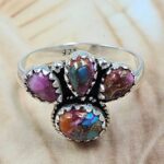 Pink Dahlia Turquoise 925 Sterling Silver Ring (REXT169-17)