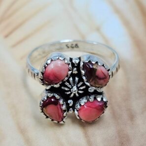 Red Rose Dahlia 925 Sterling Silver Ring (REXT169-6)