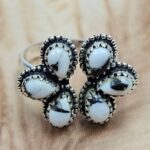White Buffalo Turquoise 925 Sterling Silver Ring (REXT168-34)