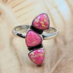 Hot Pink Aurora Opal 925 Sterling Silver Ring (REXT169-2)