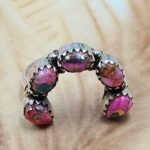 Pink Dahlia Turquoise 925 Sterling Silver Ring (REXT168-23)