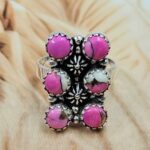 Cotton Candy Turquoise 925 Sterling Silver Ring (REXT169-15)