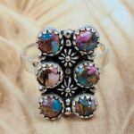 Pink Dahlia Turquoise 925 Sterling Silver Ring (REXT169-12)