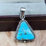 White Water Turquoise 1.25" 925 Sterling Silver Pendant (REXT49-590)
