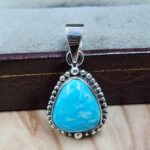 White Water Turquoise 1" 925 Sterling Silver Pendant (REXT49-591)