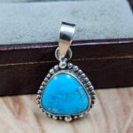 White Water Turquoise 1" 925 Sterling Silver Pendant (REXT49-592)