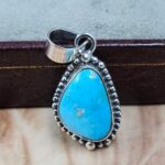White Water Turquoise 1.25" 925 Sterling Silver Pendant (REXT49-593)