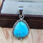 White Water Turquoise 1.25" 925 Sterling Silver Pendant (REXT49-595)