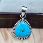 White Water Turquoise 1.25" 925 Sterling Silver Pendant (REXT49-596)