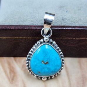 White Water Turquoise 1.25" 925 Sterling Silver Pendant (REXT49-596)