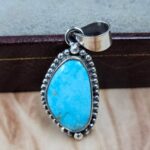 White Water Turquoise 1.25" 925 Sterling Silver Pendant (REXT49-597)