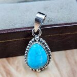White Water Turquoise 1" 925 Sterling Silver Pendant (REXT49-598)