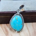 White Water Turquoise 1.25" 925 Sterling Silver Pendant (REXT49-600)
