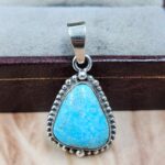 White Water Turquoise 1.25" 925 Sterling Silver Pendant (REXT49-601)