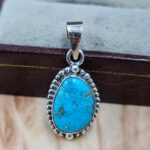White Water Turquoise 1.25" 925 Sterling Silver Pendant (REXT49-602)