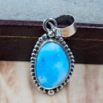 White Water Turquoise 1.25" 925 Sterling Silver Pendant (REXT49-604)