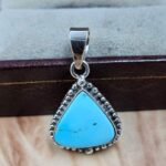 White Water Turquoise 1" 925 Sterling Silver Pendant (REXT49-605)
