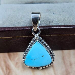 White Water Turquoise 1" 925 Sterling Silver Pendant (REXT49-605)