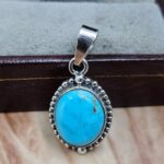 White Water Turquoise 1" 925 Sterling Silver Pendant (REXT49-606)
